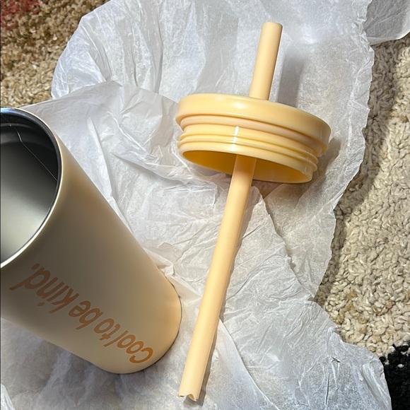 ALLKINDS Cool to be Kind Peachy Tumbler with Straw NWT - Picture 12 of 16